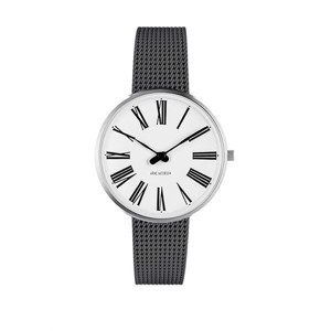 Arne Jacobsen Uhr - römisch - Ø34 mm - Stahl- und Rotgussarmband